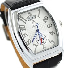 Elegant Silver Steel Square Case Mens Date Auto Mechanical Wrist Watch 2 Dials