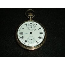 Elgin Bw Raymond Pocket Watch,18-size, Up&downer,19 Ruby Jewels,diamond Endstone