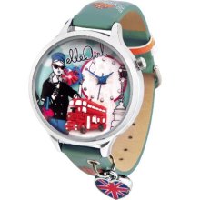 Elle Girl Women's Quartz Watch With Green Dial Analogue Display And Turquoise Plastic Or Pu Strap Gw40059s01x