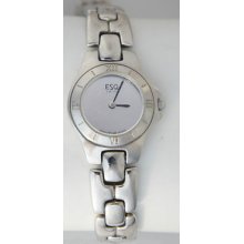 Esq By Movado 100666 Women's Watch Silver Tone Steel Silver Dial