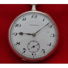 Eterna Antique Swiss Silver 84 Pocket Watch C1910