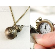 European Japan Korean Bottle Gourd Design Quartz Pocket Watch Neckla