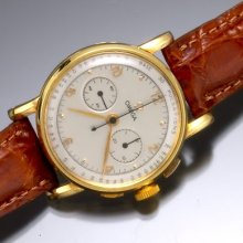 Exceptional 18k Yellow Gold Omega Chronograph W/ 30-minute Register Wrist Watch