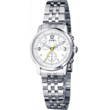 Eyki Stainless Steel Strap With White Dial W/ Chronograph Decor Watch Et55