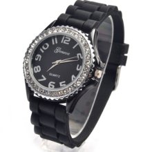 Fashion Classic Roma Number Dress Dial Jelly Band Quartz Women Girl Wrist Watch