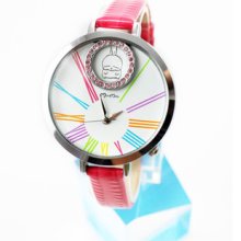 Fashion Creative Colofrful Crystal Dial Quartz Girls Women Watches 91057