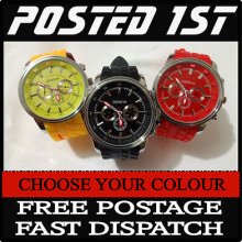 Fashion Geneva Mens Watch Tyres Style Watchband Dial Quartz Wristwatch