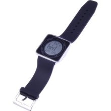 Fashion Hours Digital Alarm Touch Screen Led Black Unisex Wrist Watch