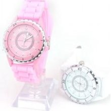 Fashion Ladies ' Watch Simple Transparent Dial Quartz Wrist Watch With PU Leather Strap 2 Colors