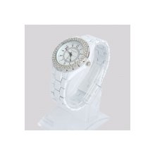 Fashion Luxury Quartz Crystal Alloy Women / Lady Wrist Watch White