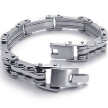 Fashion Men Silver Stainless Steel Bracelet Weave Charm Bangle Chain Xmas Gift