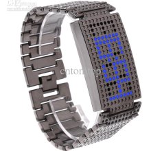 Fashion Men's Unique Lava Style Watch Iron Blue Led Watches Digital