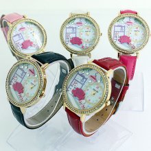 Fashion Room 3d Diy Handmade Polymer Clay Lady Gift Crystal Wristwatch N3