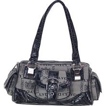 Fashion Signature Satchel Top Zipper LYDC Grey - Jacquard - Dark Gray