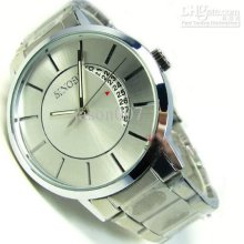 Fashion Style Watch Quartz Sinobi White Dial Men's Watch Stainless S