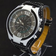 Fashion Travel Sports Big Round Face For Men Boys Quartz Wrist Watch Watches