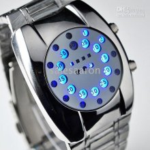 Fashion Watches,new Deluxe Auto Date Mens Blue Led Watch Nr Fashion