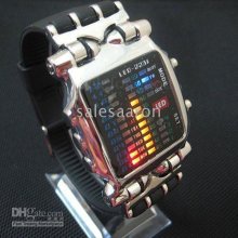 Fashion Watches,new Led Light Fashion Dot Matrix Digital Mens Watch