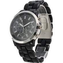 Fashionable Quartz Wrist Watch with Black Plastic Band