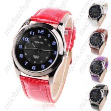 Fashioned Quartz PU Leather Strap Wrist Watch Timepiece for Female Wo