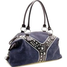 Faux suede shoulder bag with studs accent ...