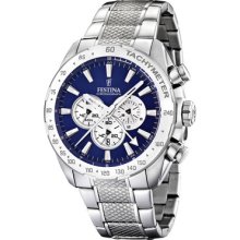 Festina F16488/8 Chronograph Blue Dial Stainless Steel Strap Men's Watch