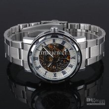 Fizele Silver-tone Stainless Fashion Steel Band Automatic Mechanical