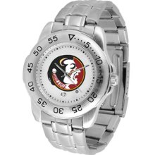 Florida State Seminoles FSU Mens Sports Steel Watch