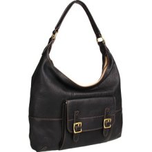 FossilÂ® Black Tate Leather Hobo