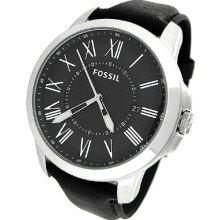 Fossil Date Leather Strap 50m Mens Watch Fs4745