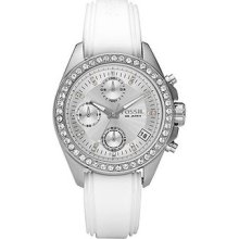 Fossil Decker Silver Dial Chronograph Analog Quartz Womens Wristwatch Es2883