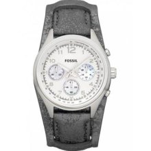 Fossil Flight Chronograph Black Leather Mens Watch Ch2796