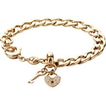 Fossil Goldtone Link Charm Bracelet