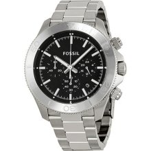 Fossil Men's Silvertone Bracelet Watch, Chronograph, 50 Meter Wr, Ch2848