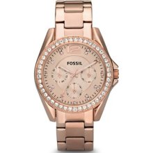 Fossil Women Riley Multifunction Stainless Steel Watch - Rose Es2811