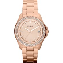 Fossil Womens Retro Traveler Stainless Steel Watch â€“ Rose Am4454