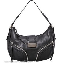 Franco Sarto Clara Black Leather Hobo Bag