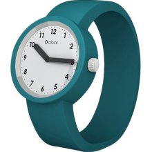 Fullspot O Clock Unisex Quartz Watch With White Dial Analogue Display And Blue Silicone Bracelet Ocnw19