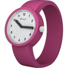 Fullspot O Clock Unisex Quartz Watch With White Dial Analogue Display And Pink Silicone Bracelet Ocnw10-X