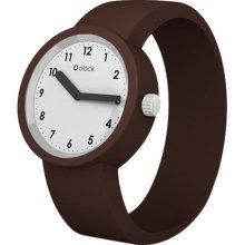 Fullspot O Clock Unisex Quartz Watch With White Dial Analogue Display And Brown Silicone Bracelet Ocnw04-X