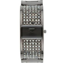 Geneva Gm2012 Gunmetal Crystal Bangle Watch