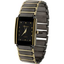 Geneva Platinum Black Dial Fashion Men's Watch