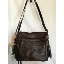 Giani Bernini Handbag, Nappa Front Zip Crossbody Brown