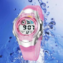 Girls Boy's Date Day Chronograph Digital Sport Gift Watch Ohsen Waterproof Pink