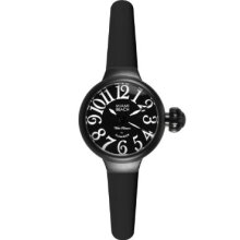 Glam Rock Art Deco Collection Women's Quartz Watch With Black Dial Analogue Display And Black Silicone Strap 0.96.2942