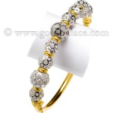 Gold Bangle 22K Size 2-4/16th Inches Two Tone