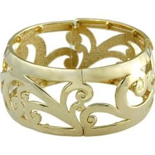 Goldtone Hammered Stretch Bangle Bracelet