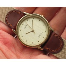 Gorgeous Russian Chaika Quartz Watch Beautiful Golden Dial Minty