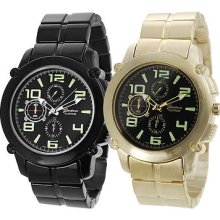 Gp By Brinley Co. Men's Glow In The Dark Link Watch