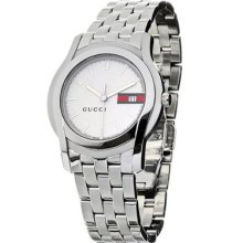 Gucci 5500 Series Stainless Steel Silver Tone Date Men's Watch Ya055201